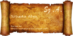 Sztupka Alex névjegykártya